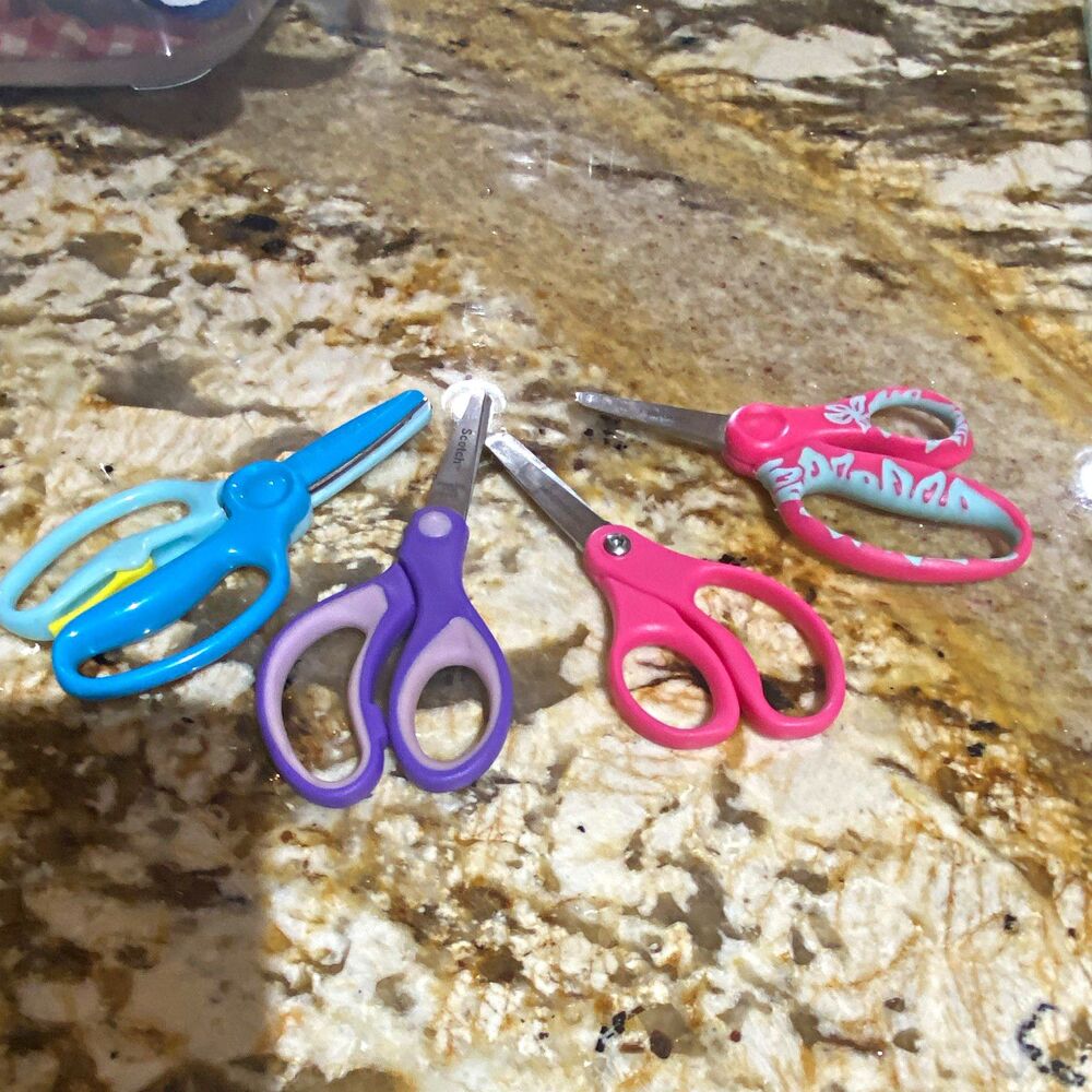 Fiskars, True Red & Scotch Floral Handle Straight Craft Scissors, Metal Blades